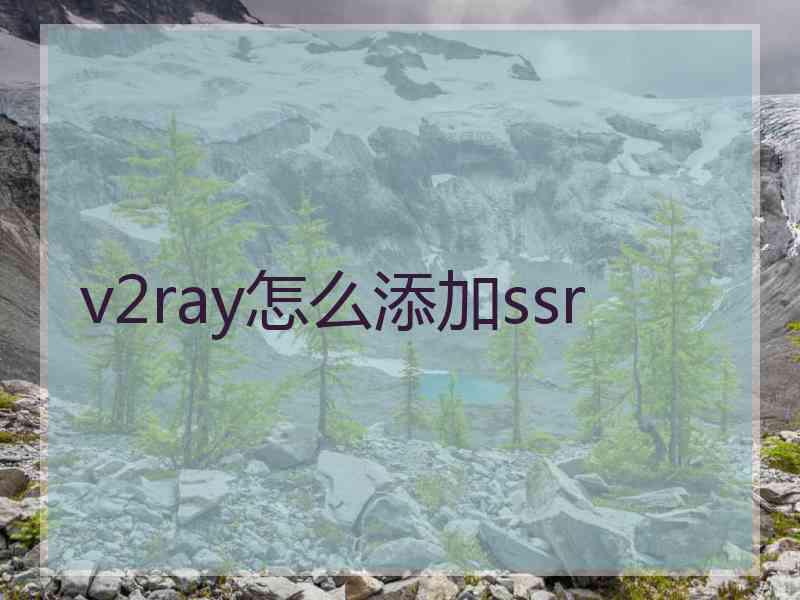 v2ray怎么添加ssr