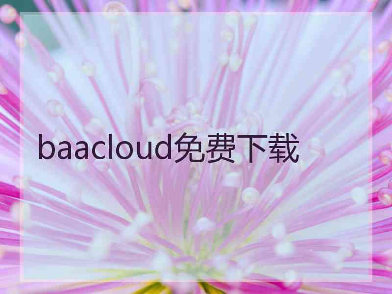 baacloud免费下载