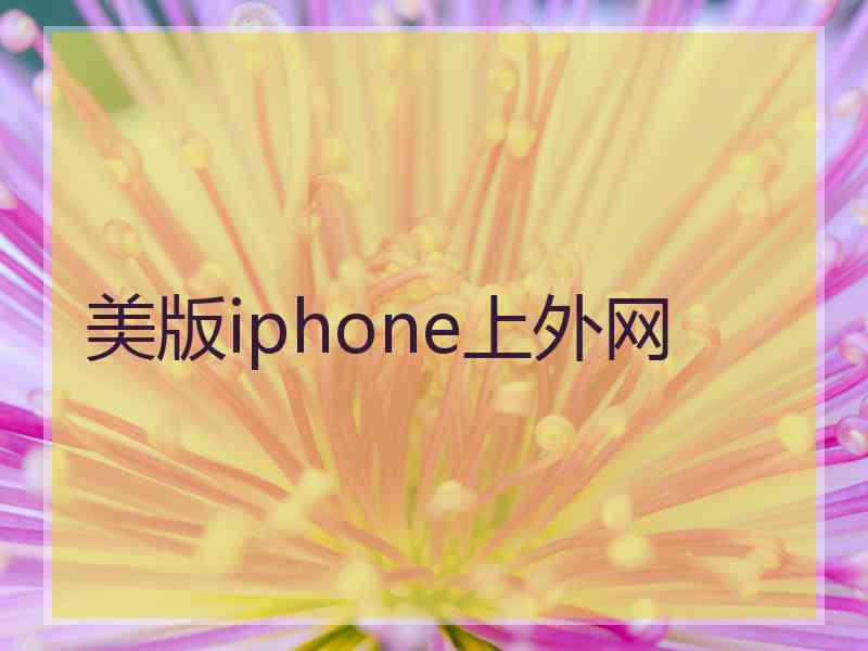 美版iphone上外网