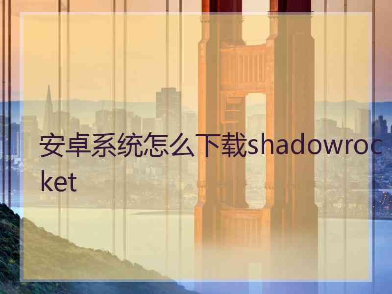 安卓系统怎么下载shadowrocket