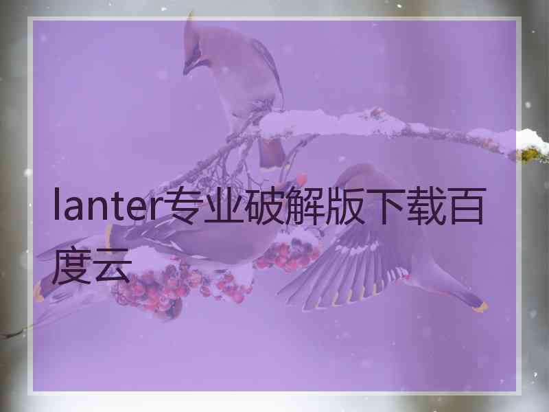 lanter专业破解版下载百度云