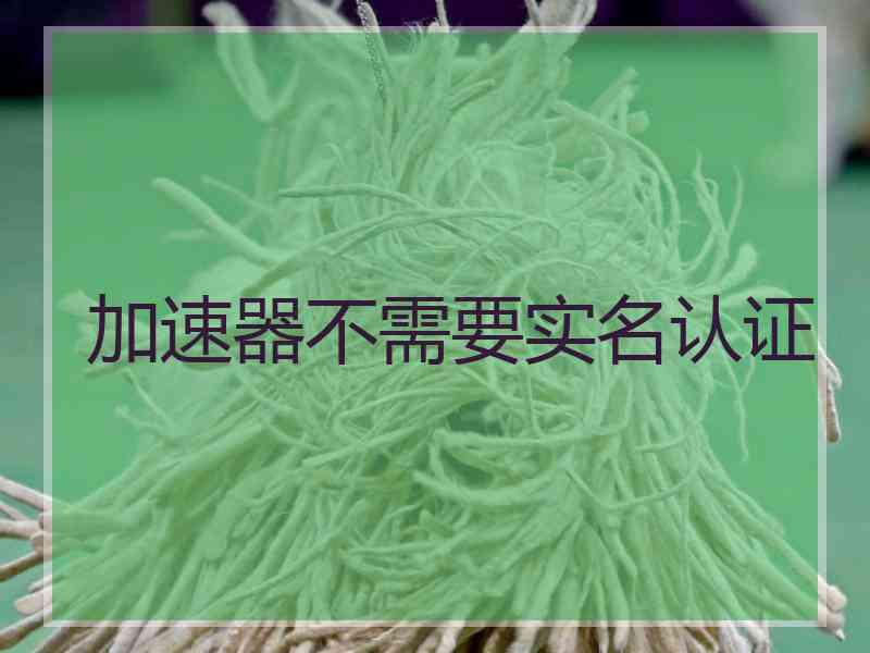 加速器不需要实名认证