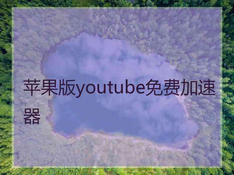 苹果版youtube免费加速器