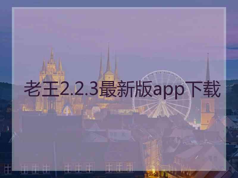 老王2.2.3最新版app下载