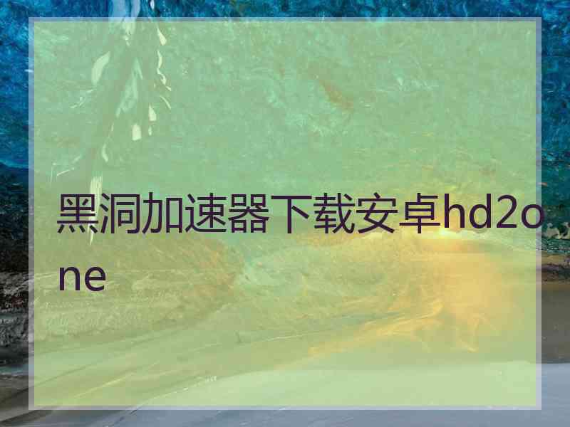 黑洞加速器下载安卓hd2one