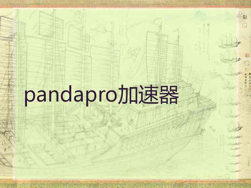 pandapro加速器