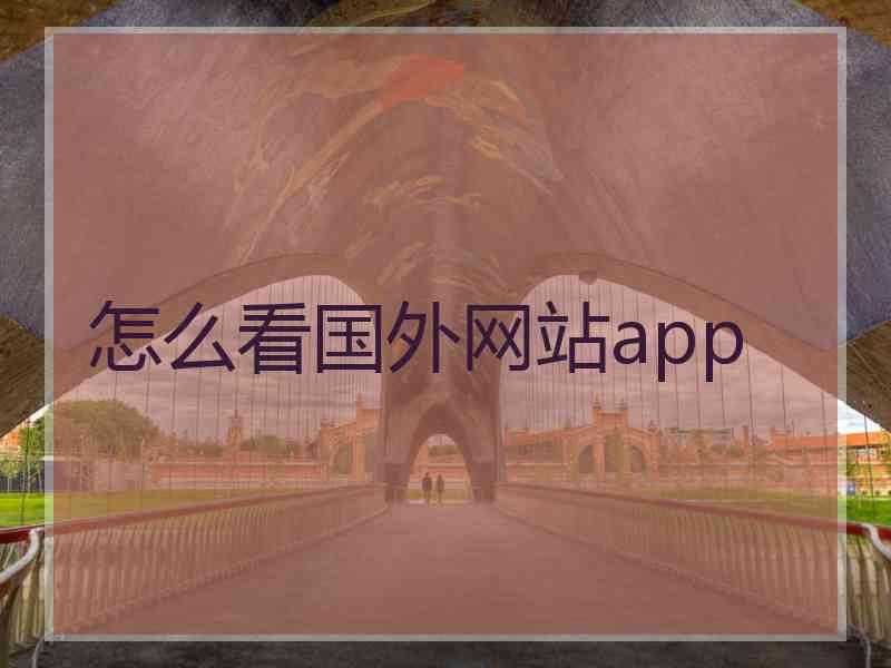 怎么看国外网站app