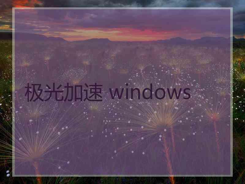 极光加速 windows