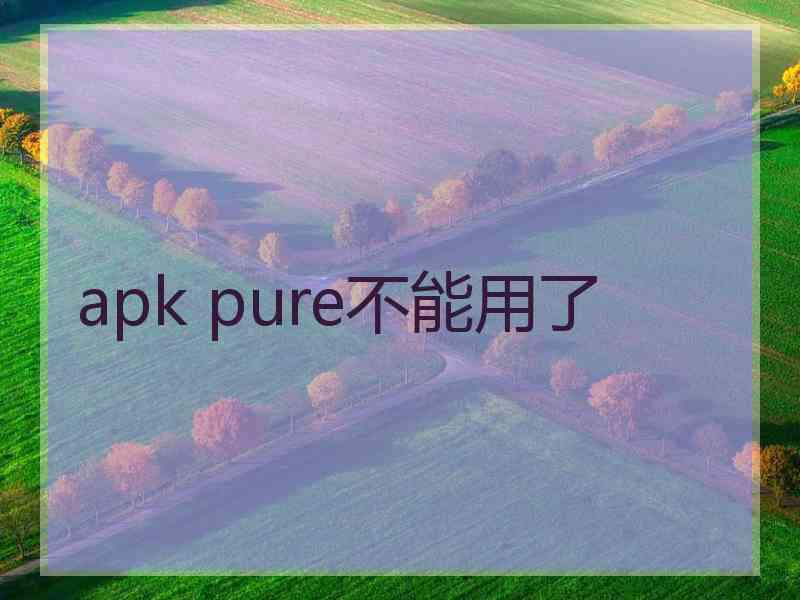 apk pure不能用了