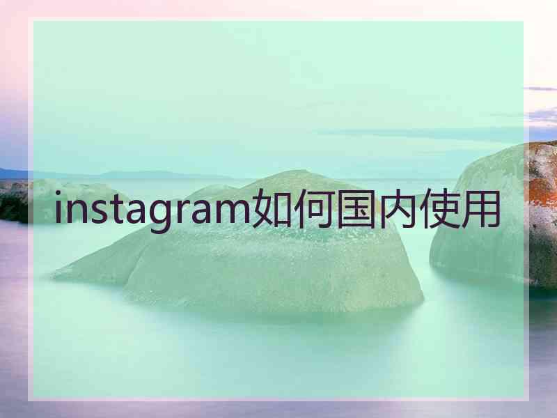 instagram如何国内使用