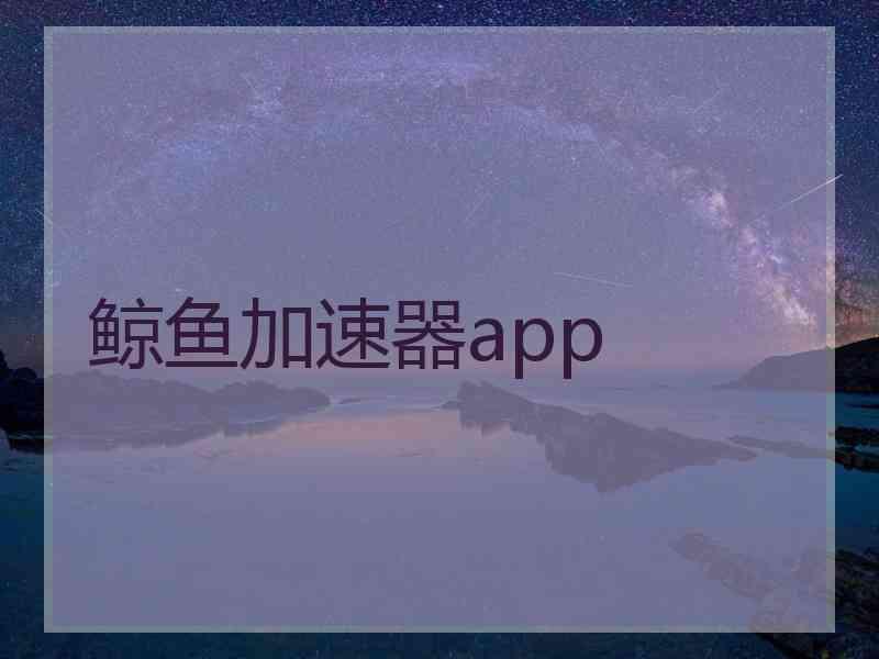 鲸鱼加速器app