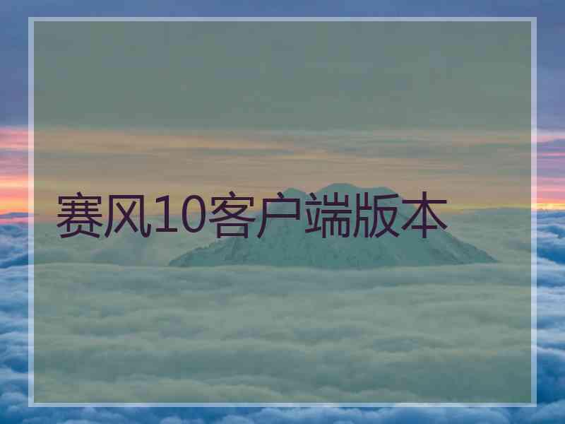 赛风10客户端版本