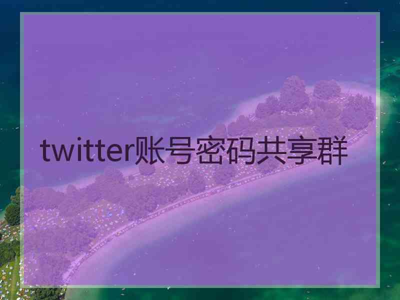 twitter账号密码共享群