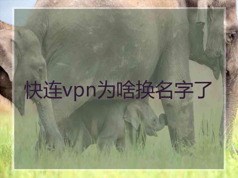 快连vpn为啥换名字了