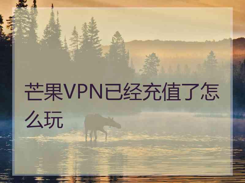 芒果VPN已经充值了怎么玩