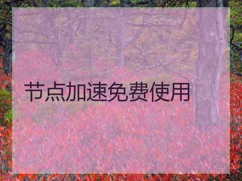 节点加速免费使用