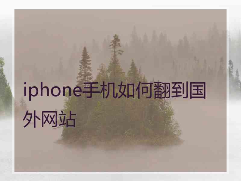 iphone手机如何翻到国外网站