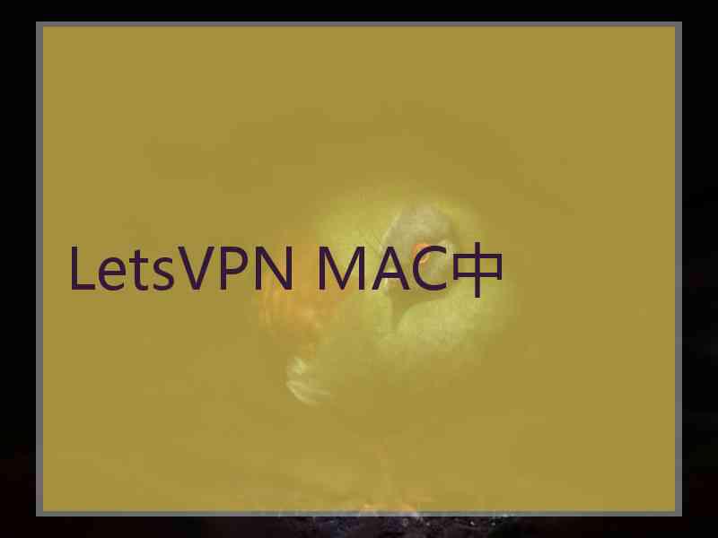 LetsVPN MAC中