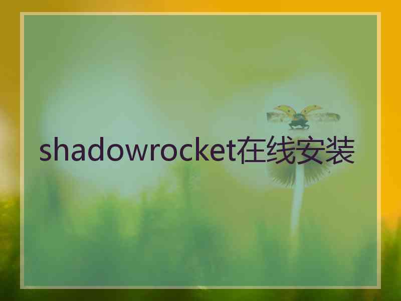 shadowrocket在线安装