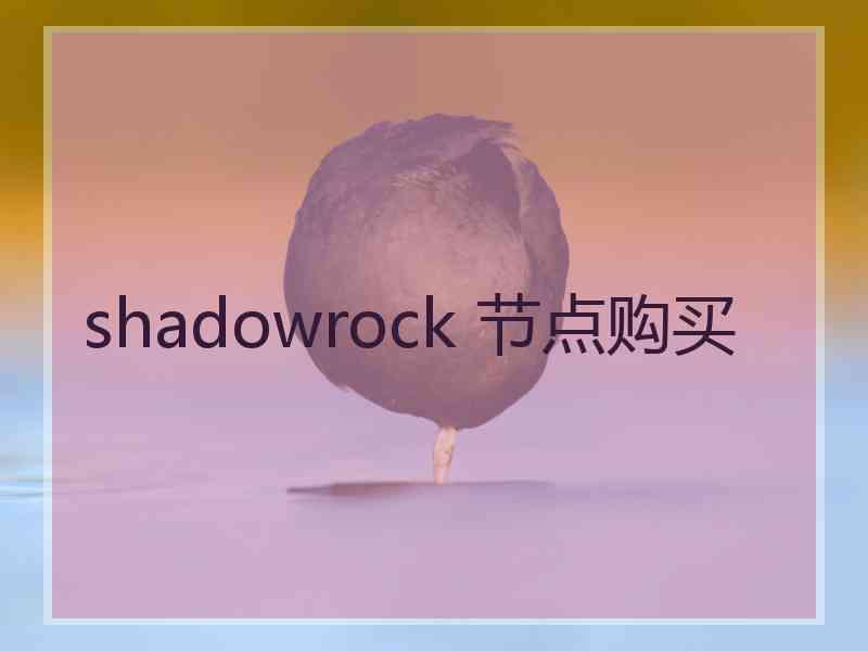 shadowrock 节点购买